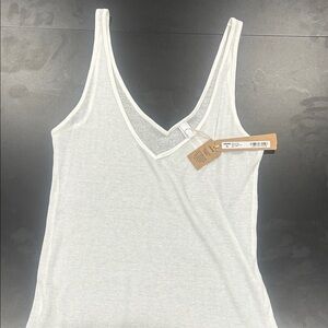 Skins Sheer White Cotton Ribbed Women's Tank Top